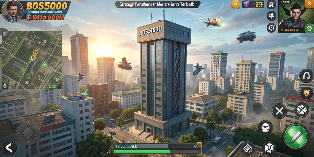 Screenshot gameplay menunjukkan pertarungan strategis menara yang mendebarkan.