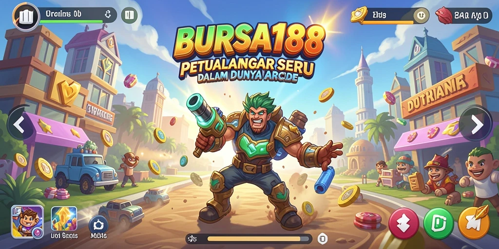 Tampilan gameplay seru dalam <strong>BURSA188</strong> dengan grafik warna-warni.