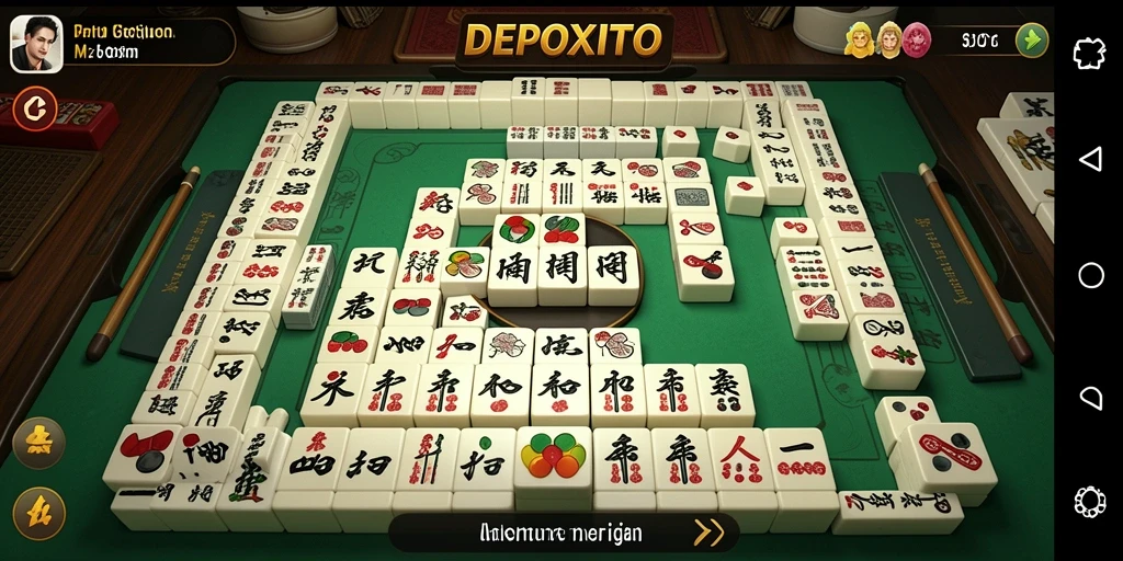 Tampilan gameplay DEPOXITO dengan ubin Mahjong yang menarik.