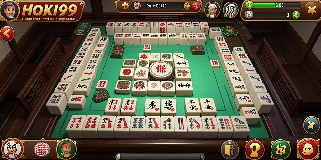 Screenshot gameplay HOKI99 menampilkan momen seru saat bermain Mahjong.