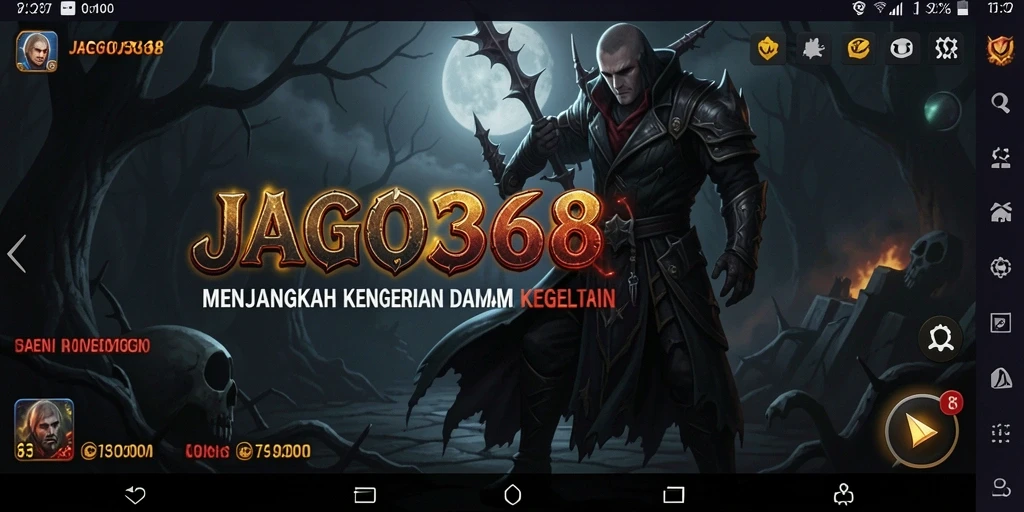 Tampilan gameplay menegangkan di JAGO368 dengan suasana kegelapan.