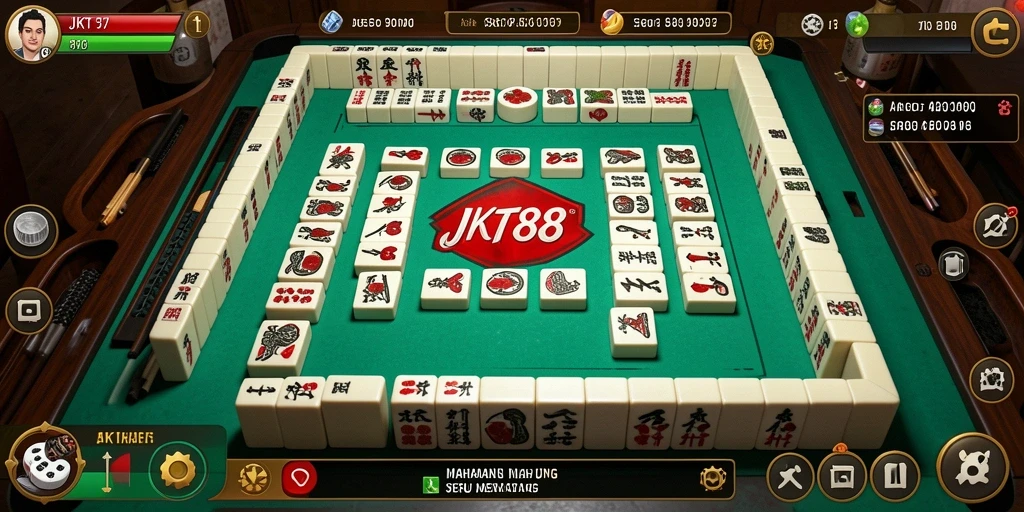 Tampilan gameplay JKT88 yang menarik dan penuh tantangan Mahjong.