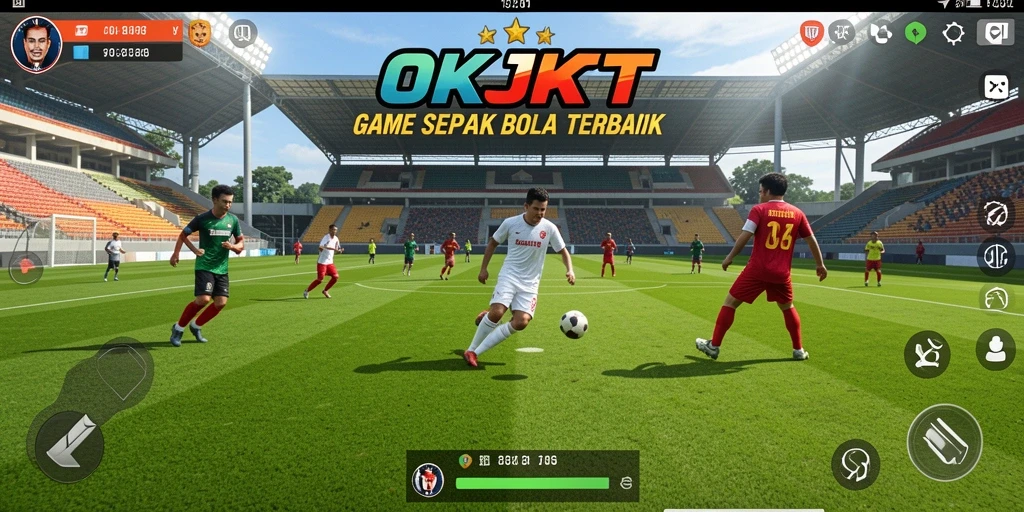 Gameplay mendebarkan di dalam permainan OKJKT dengan strategi sepak bola.