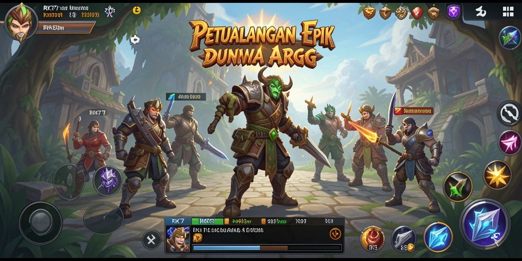 Tangkapan layar menunjukkan aksi pertempuran mendebarkan dalam game ARPG.