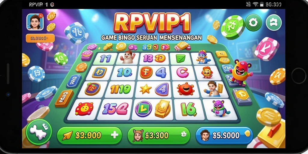 Screenshot RPVIP1 menampilkan gameplay Bingo yang seru dan interaktif.