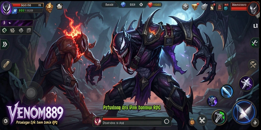 Tampilan gameplay epik dalam VENOM889 yang penuh aksi.