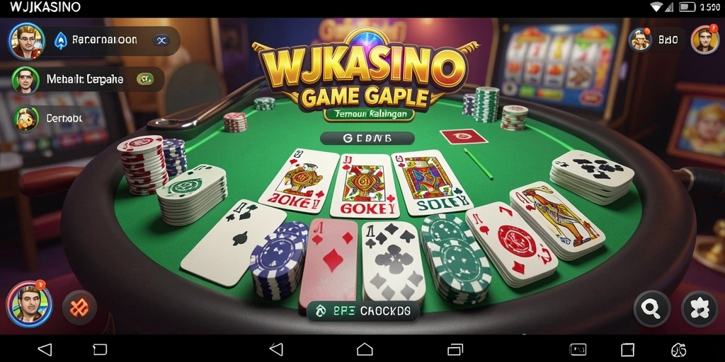 Tampilan utama gameplay Gaple di WJKASINO yang menarik dan interaktif.