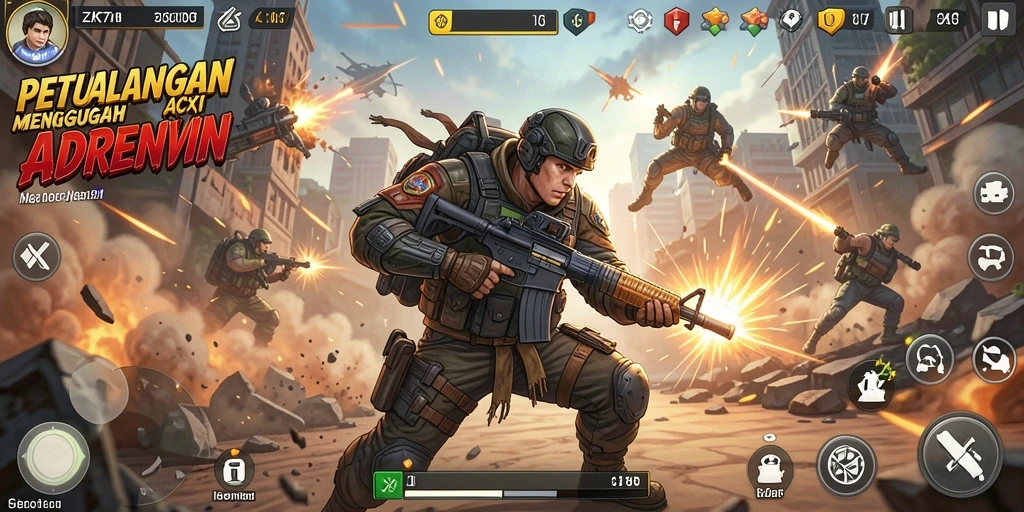 Tampilan gameplay ZK7 yang penuh aksi dan mendebarkan.